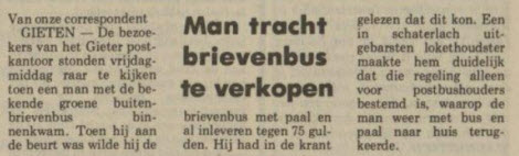 Krantenbericht Postkantoor